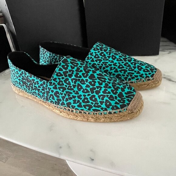 YSL Saint Laurent 605951 Men's Blue Fabric Olona Stampa Espadrille Shoes, 41, 44 - Picture 12 of 14